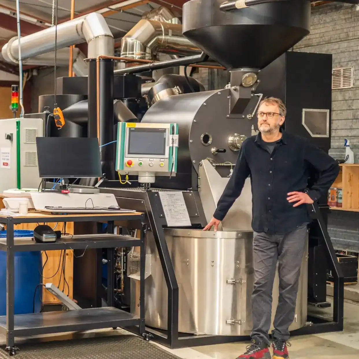 Industrial coffee roaster.